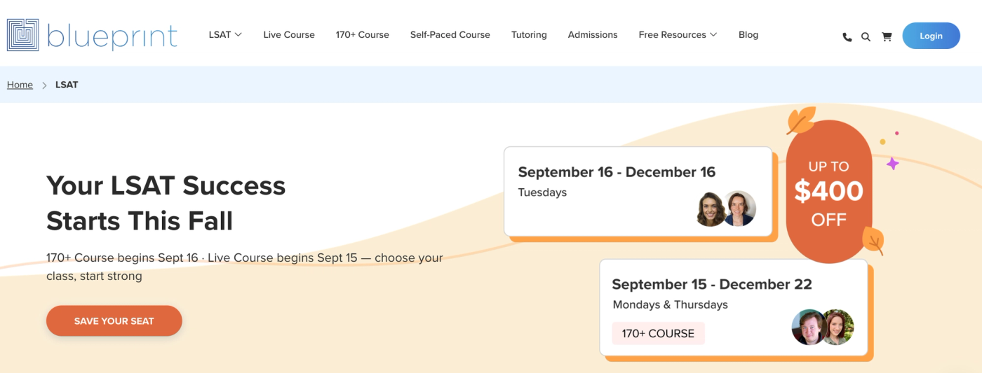 Tutoring business website example